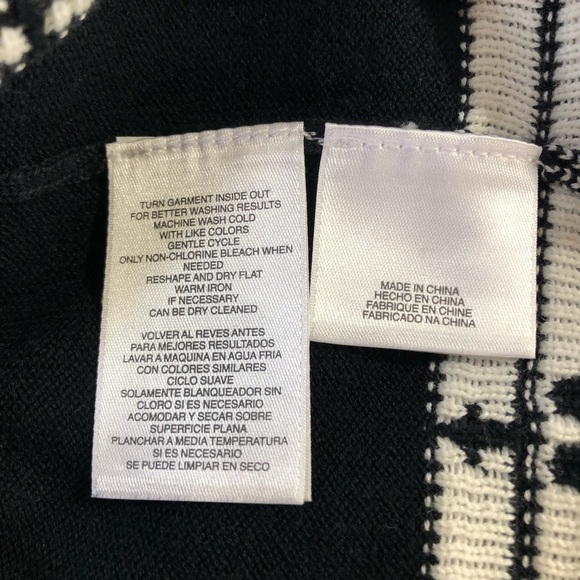 NWT Nine West knit dress black white intarsia fit and flare size medium - Picture 7 of 10